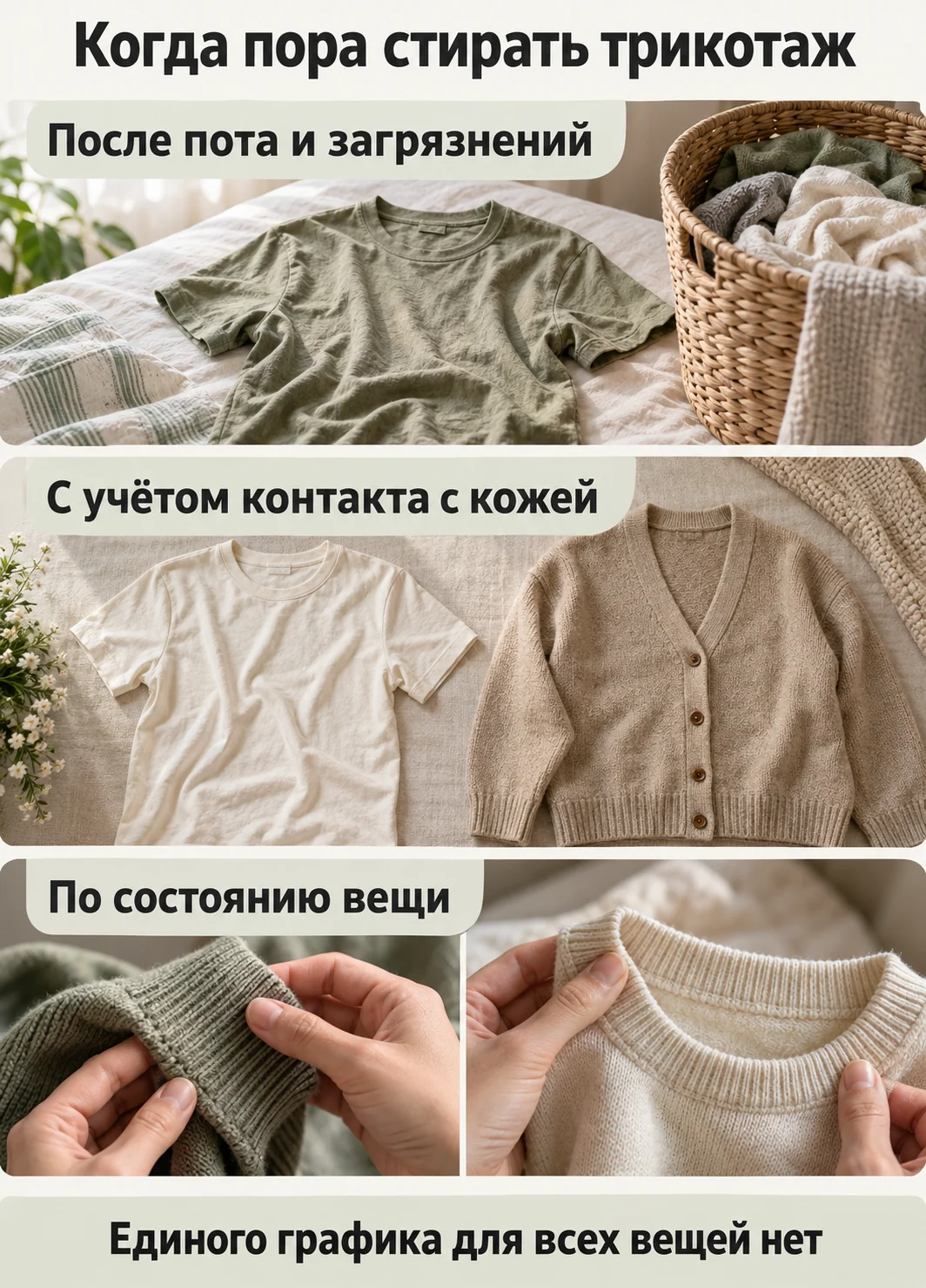 Когда пора стирать трикотаж