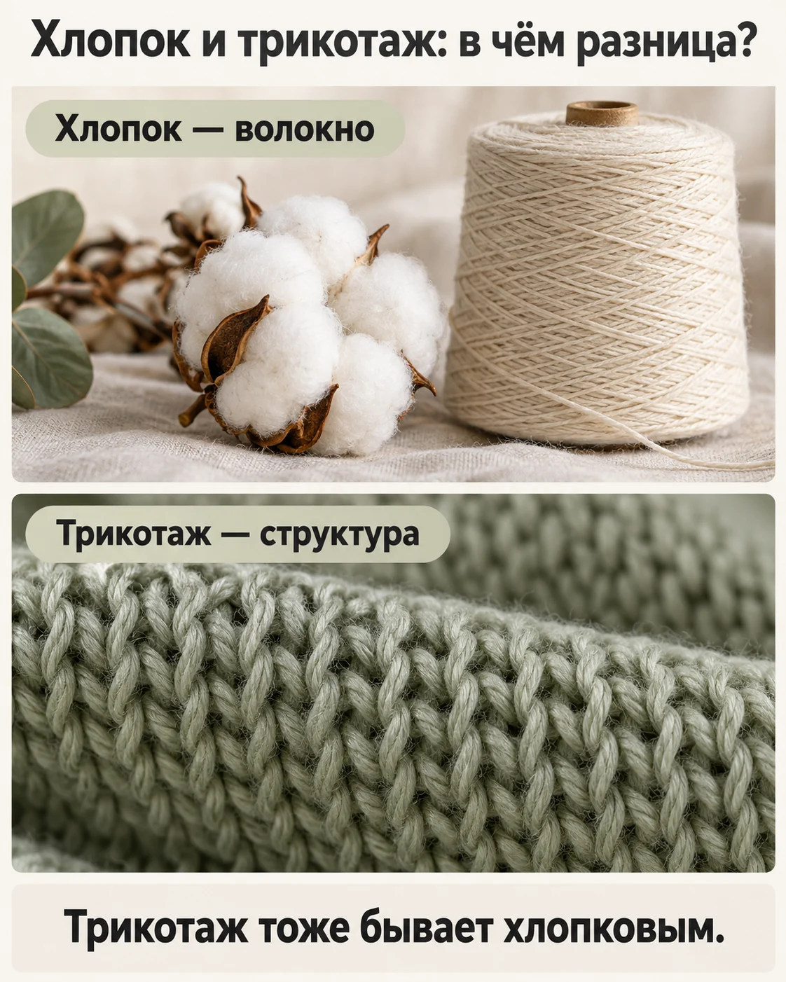 Хлопок и трикотаж: в чём разница?