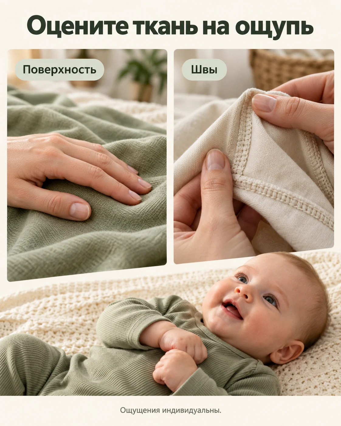 Оцените ткань на ощупь