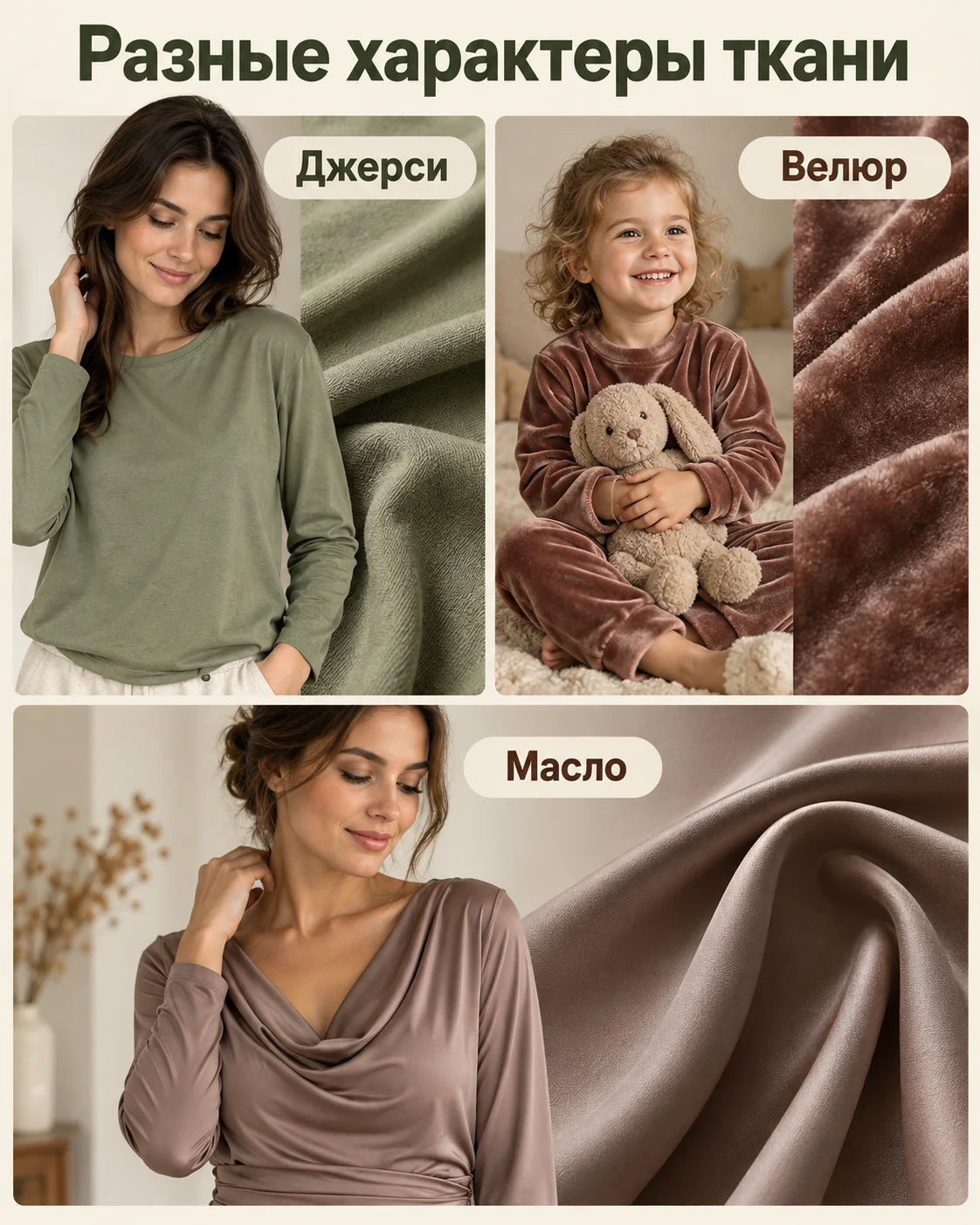 Разные характеры ткани