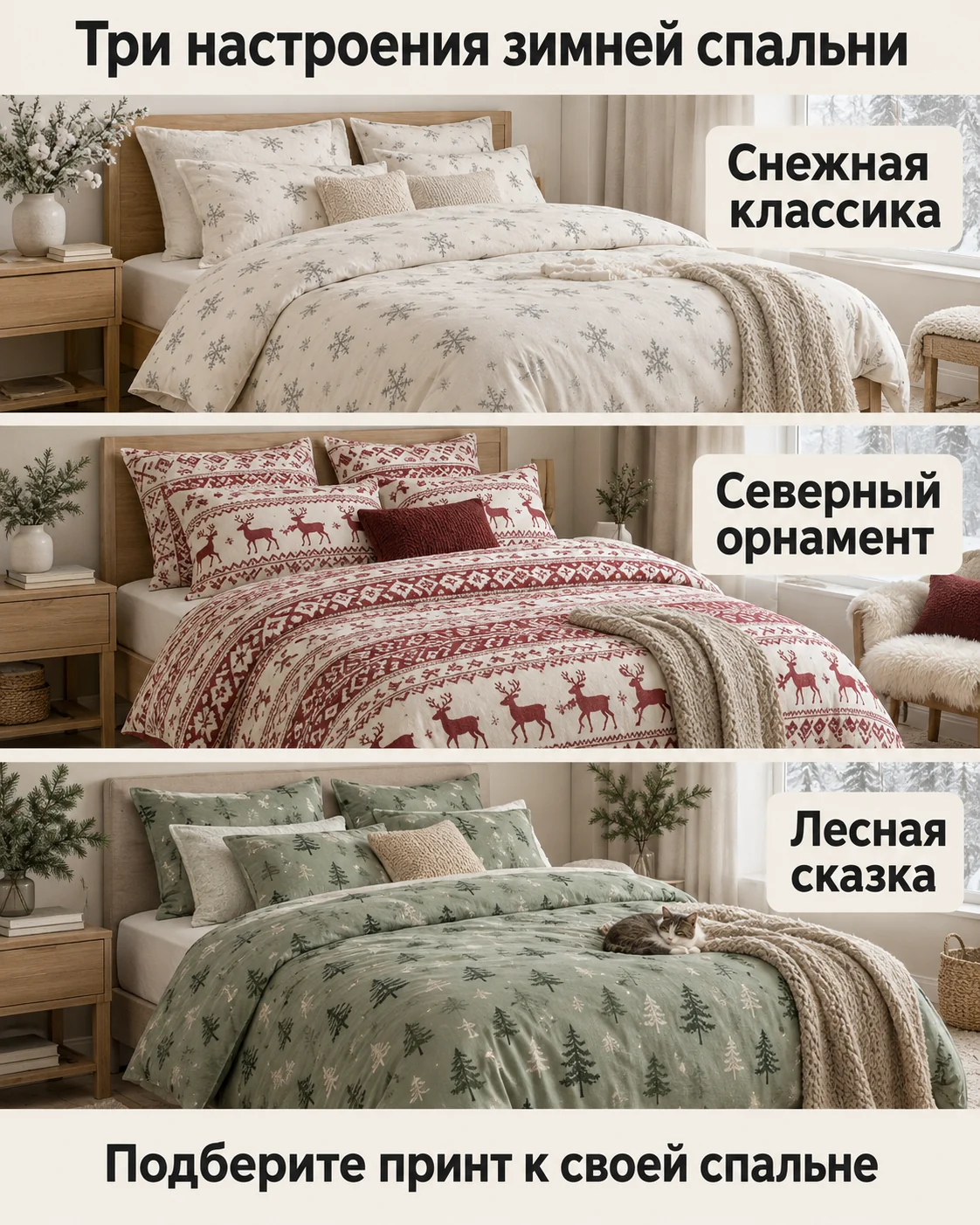 Три настроения зимней спальни