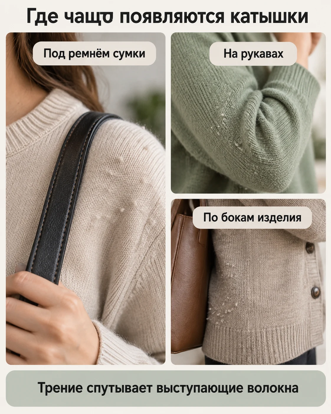Где чаще появляются катышки