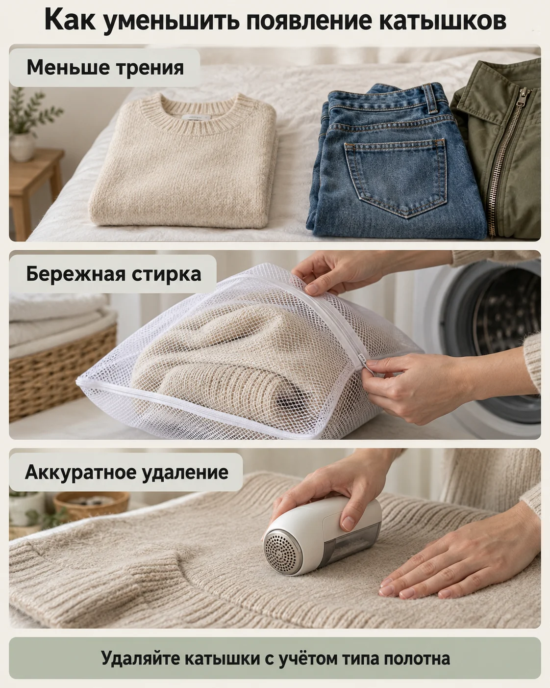 Как уменьшить появление катышков
