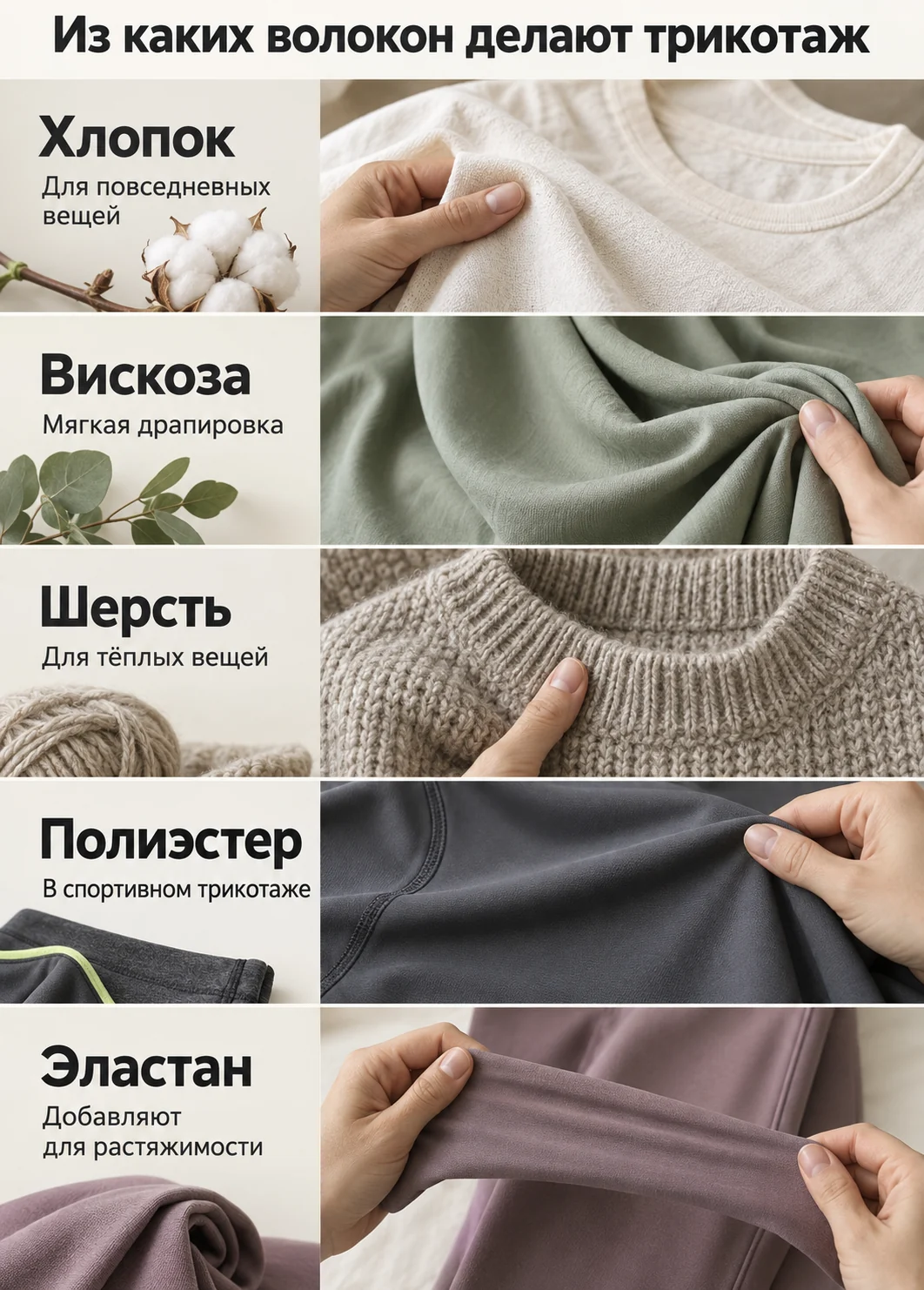 Из каких волокон делают трикотаж