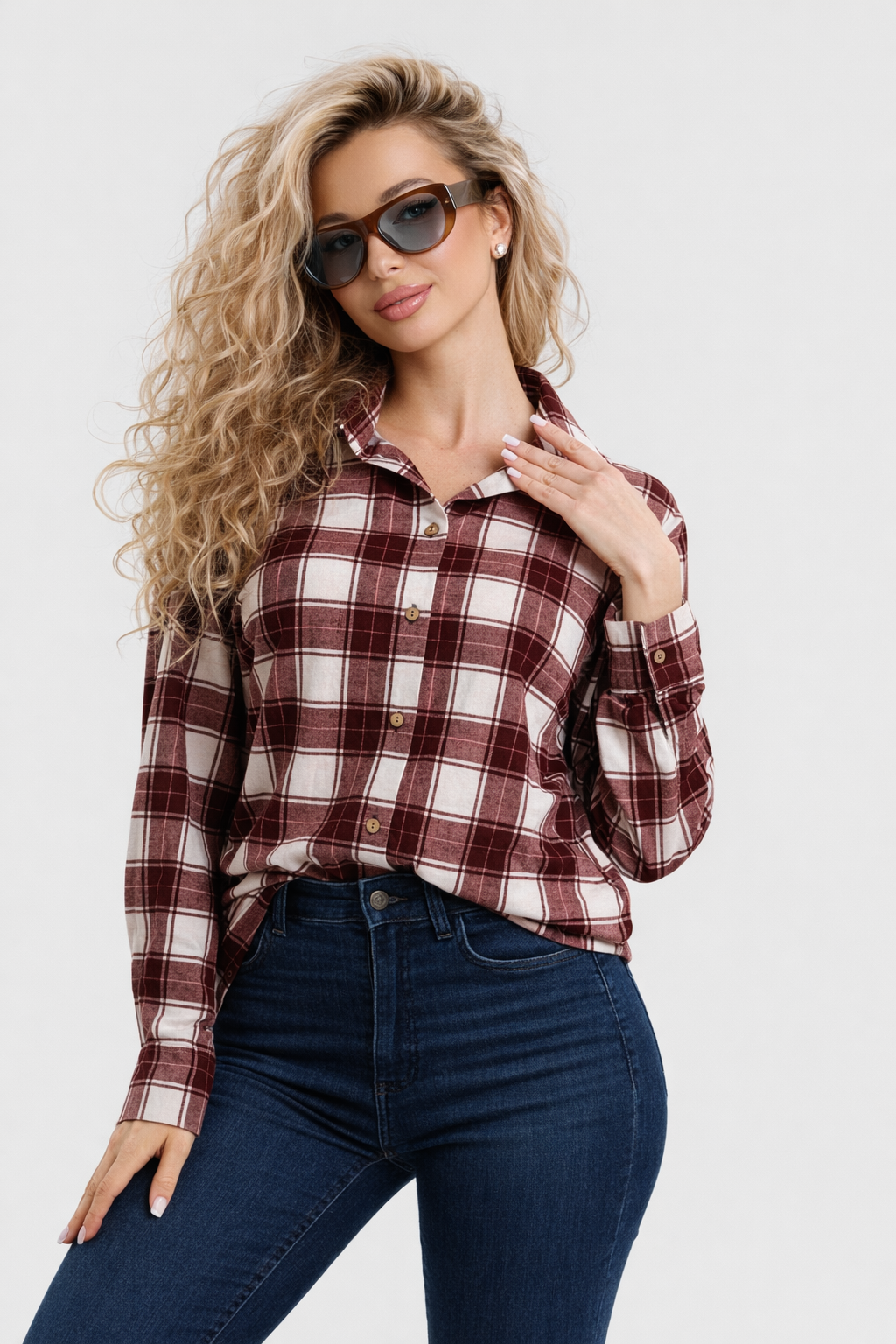 Женская рубашка Клетка