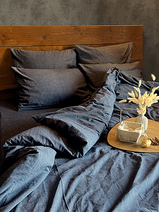 Комплект постельного белья "Джинсовый меланж" 2 сп. евро