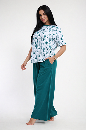 Женский костюм с брюками палаццо Кактус