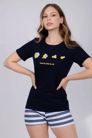 Женская пижама с шортами Ромашка