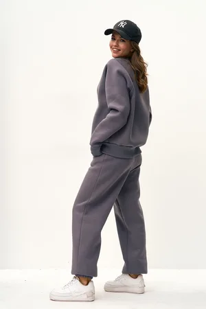 Женский костюм с брюками утепленный Grey