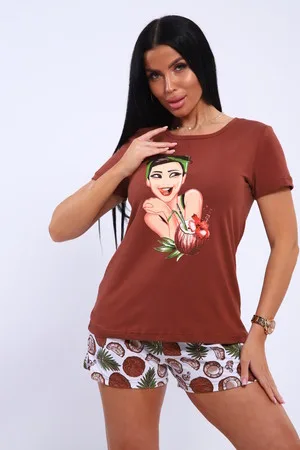 Женская пижама с шортами GIRL